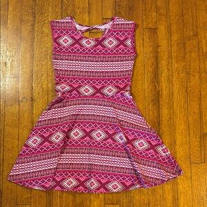 Pink Patterned Kids Dress